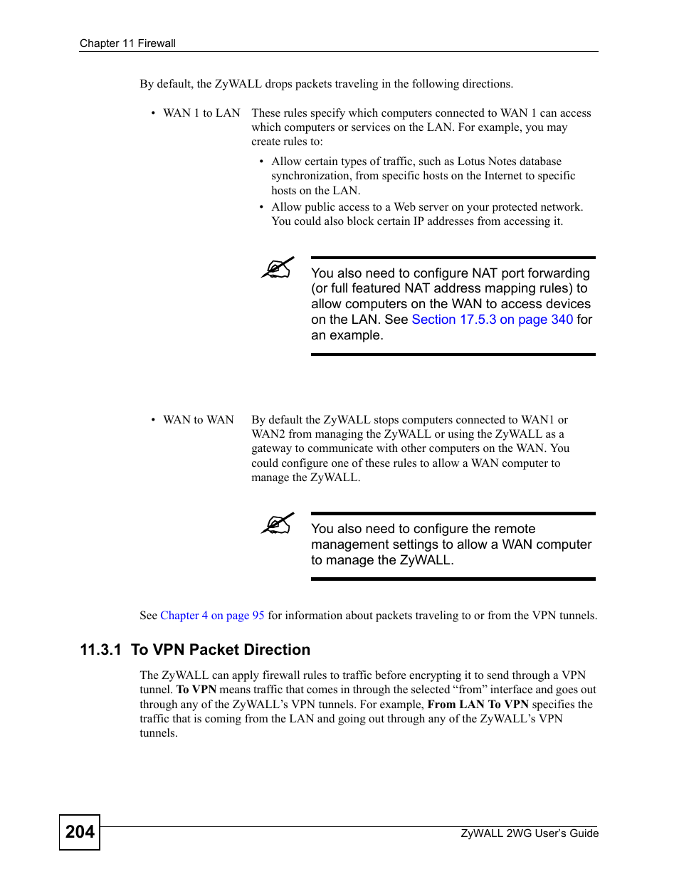 1 to vpn packet direction | ZyXEL Communications ZyXEL ZyWALL 2WG User Manual | Page 204 / 730