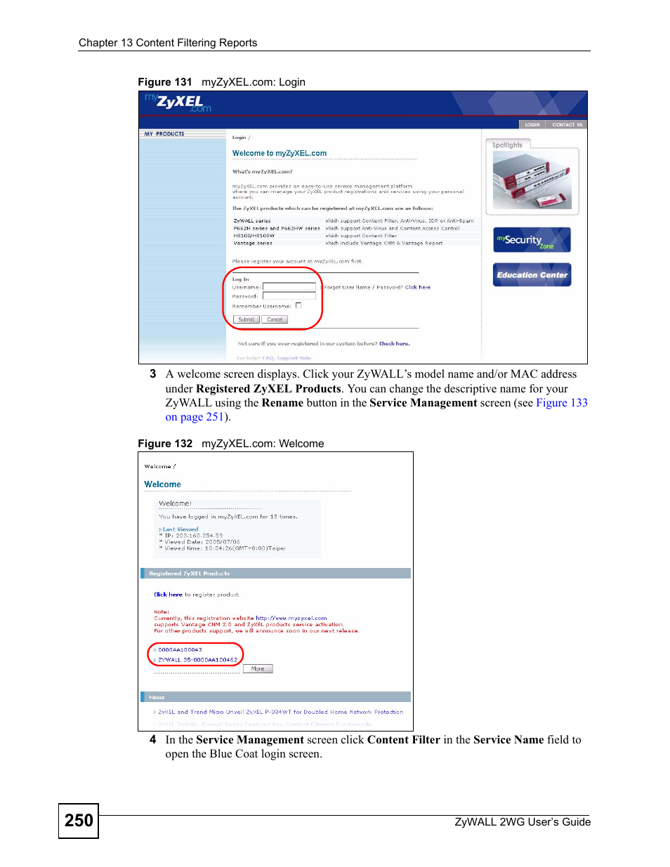 ZyXEL Communications ZyXEL ZyWALL 2WG User Manual | Page 250 / 730