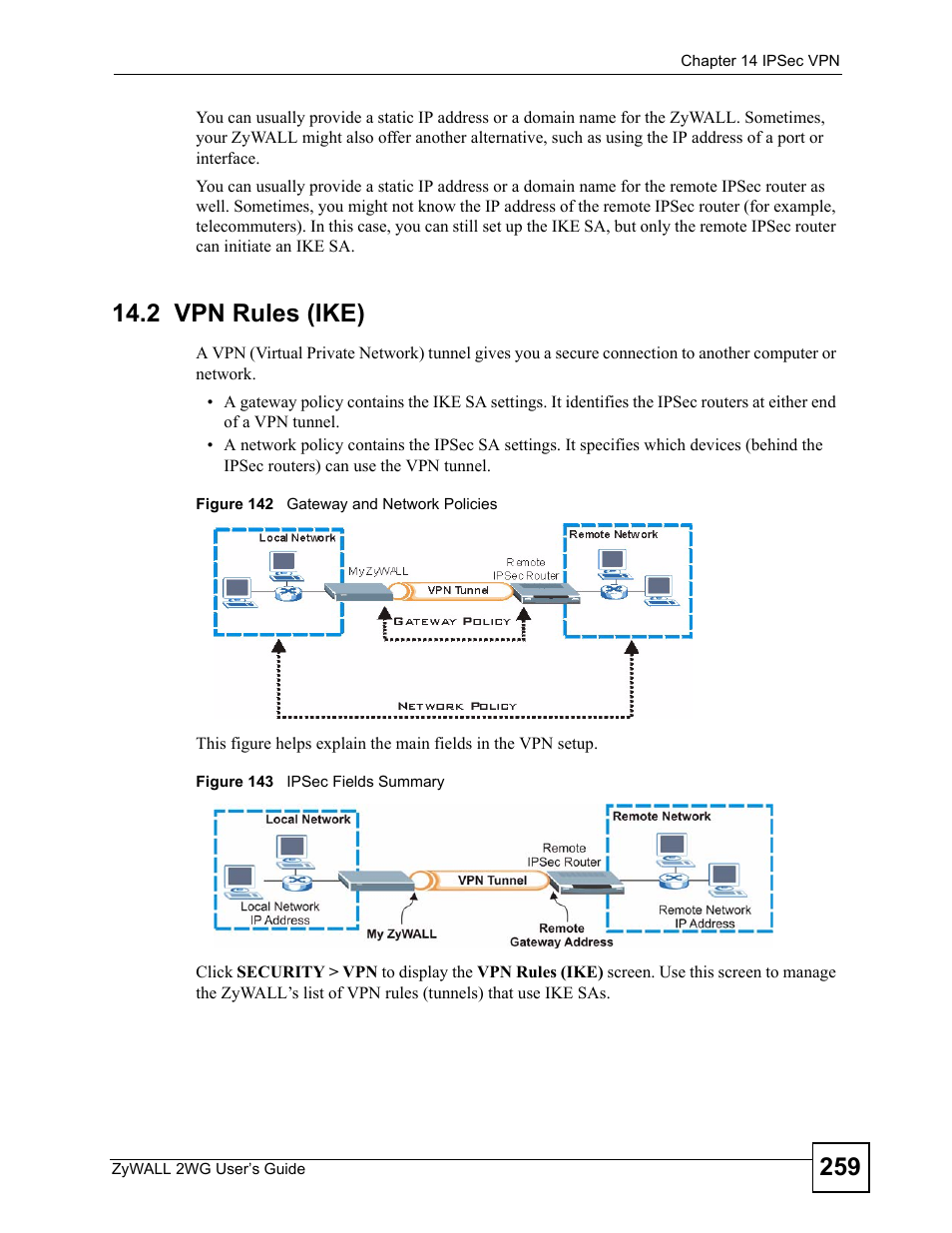 2 vpn rules (ike) | ZyXEL Communications ZyXEL ZyWALL 2WG User Manual | Page 259 / 730