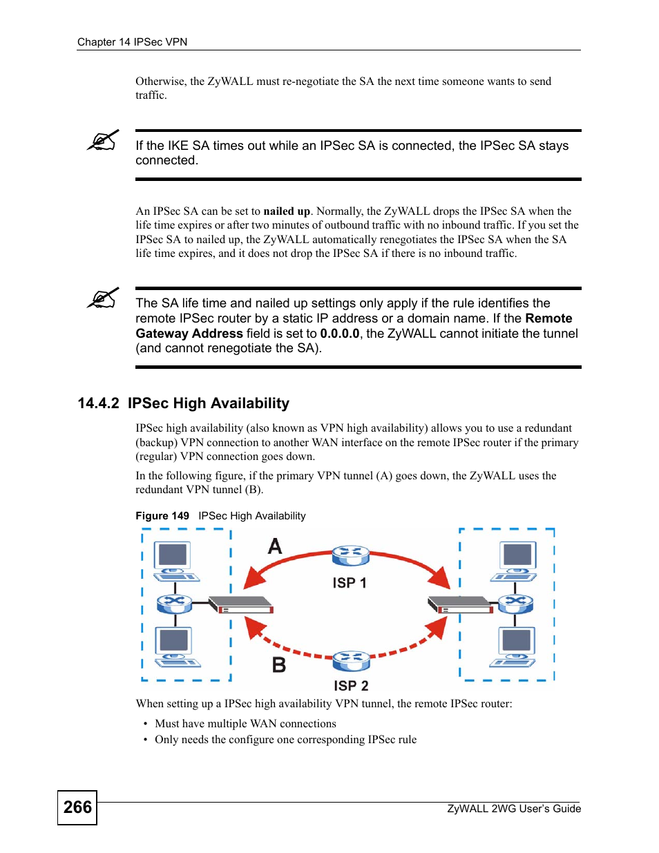 2 ipsec high availability, Figure 149 ipsec high availability | ZyXEL Communications ZyXEL ZyWALL 2WG User Manual | Page 266 / 730