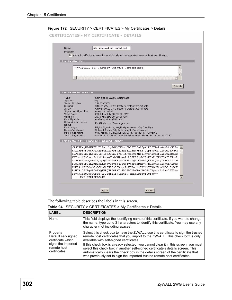 ZyXEL Communications ZyXEL ZyWALL 2WG User Manual | Page 302 / 730