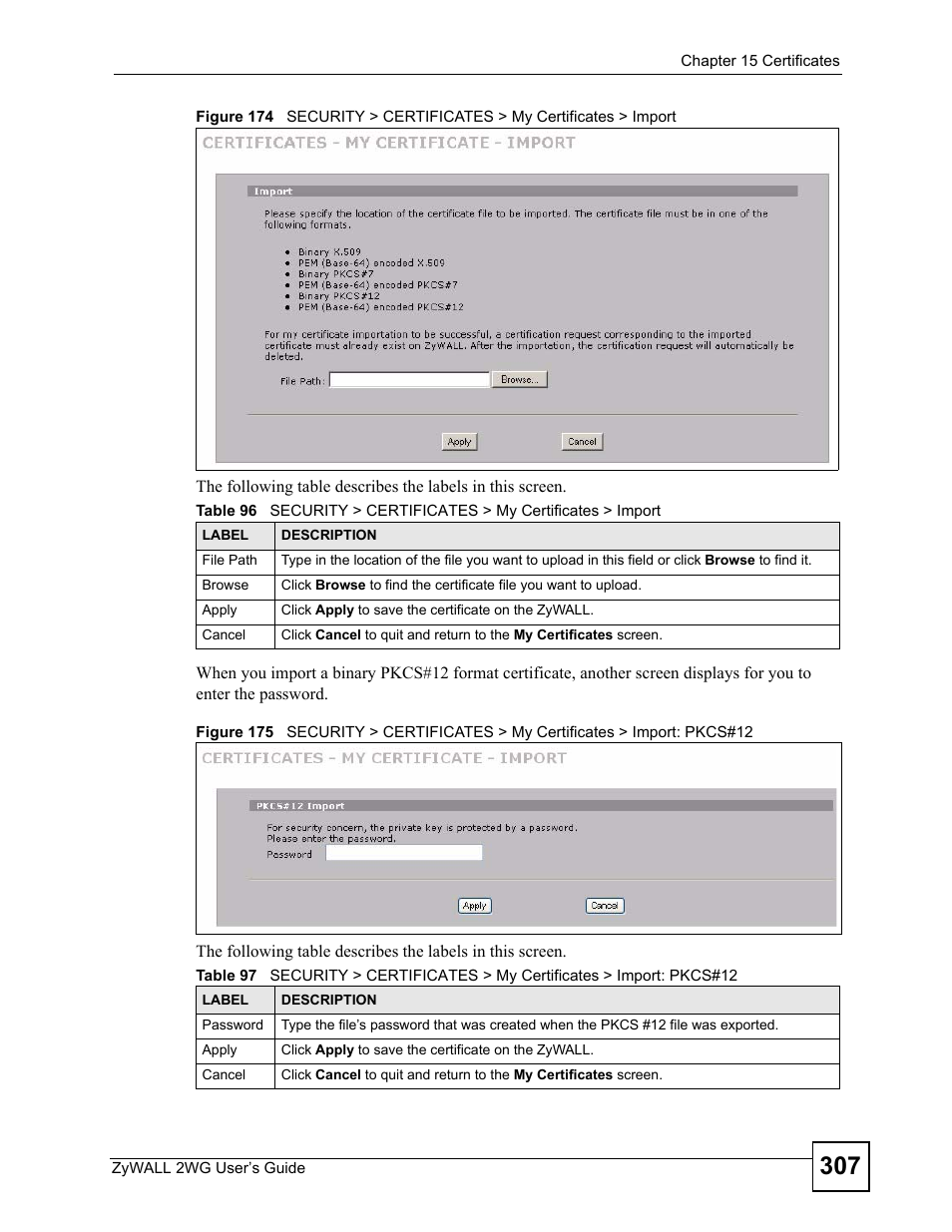 ZyXEL Communications ZyXEL ZyWALL 2WG User Manual | Page 307 / 730