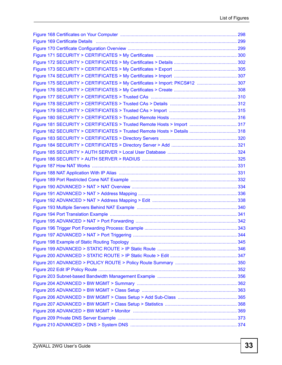 ZyXEL Communications ZyXEL ZyWALL 2WG User Manual | Page 33 / 730