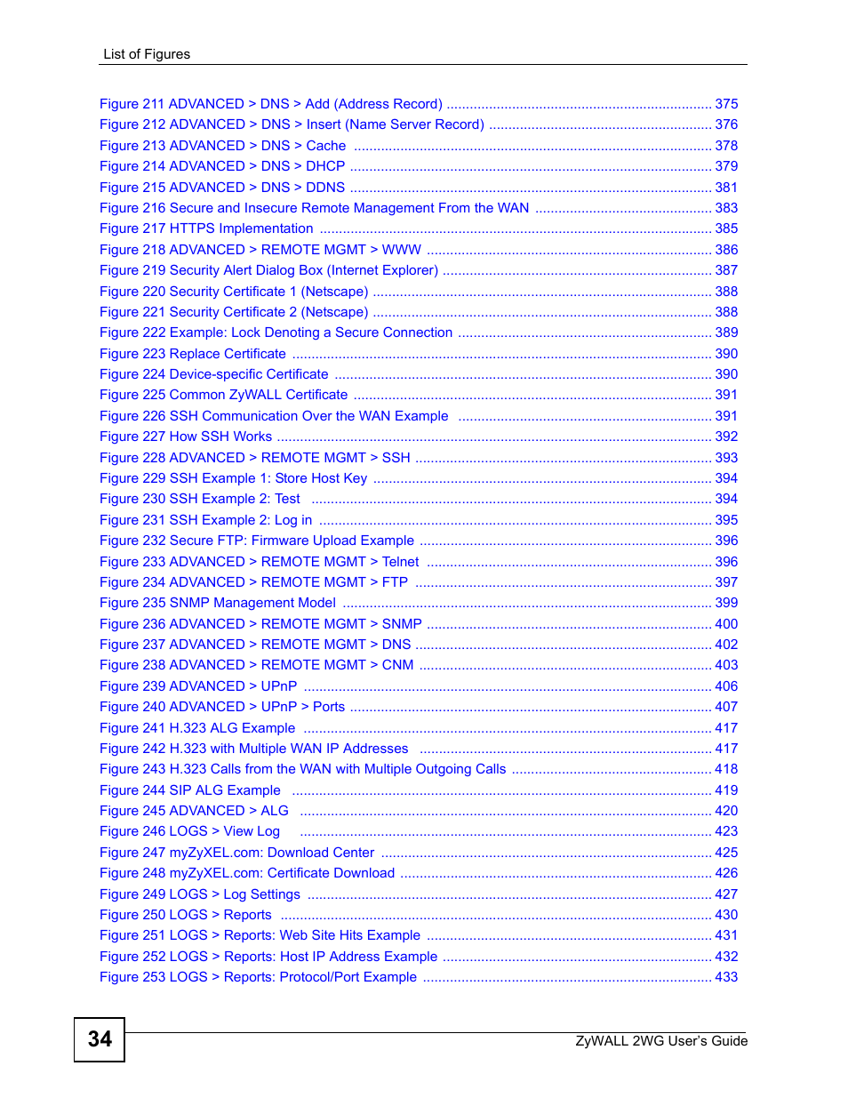 ZyXEL Communications ZyXEL ZyWALL 2WG User Manual | Page 34 / 730