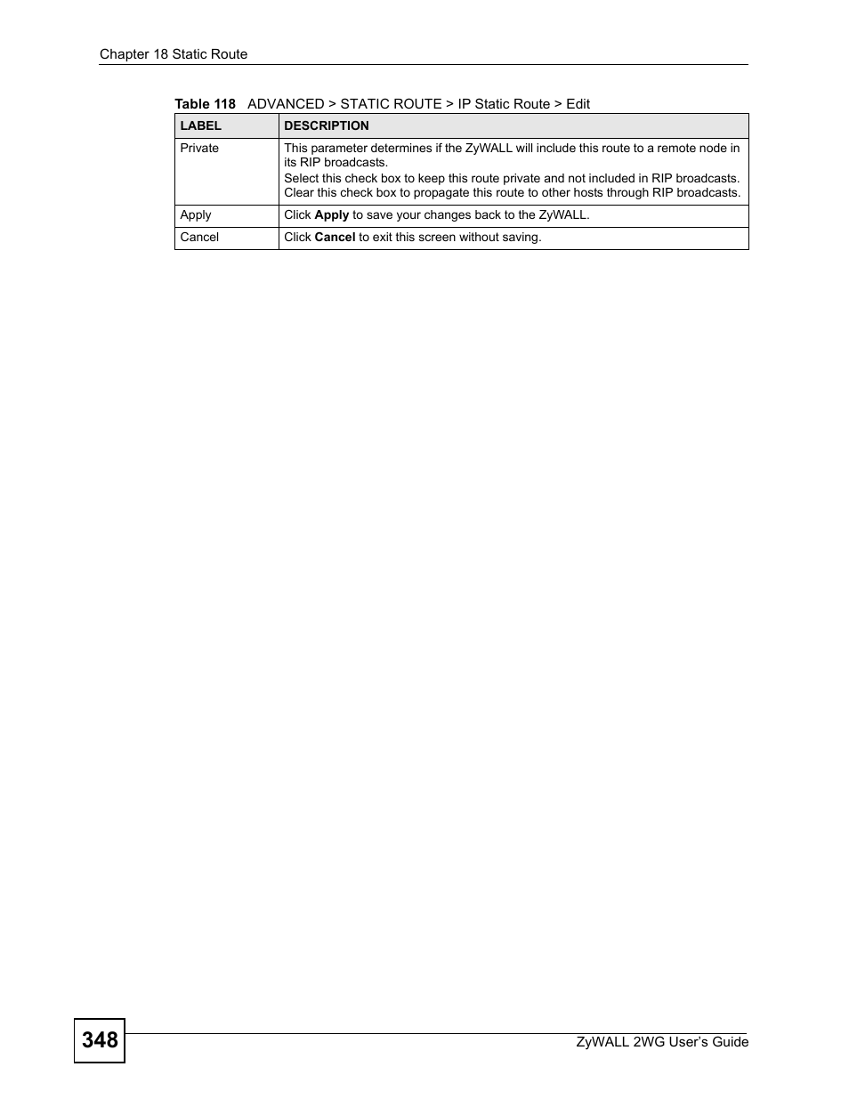 ZyXEL Communications ZyXEL ZyWALL 2WG User Manual | Page 348 / 730