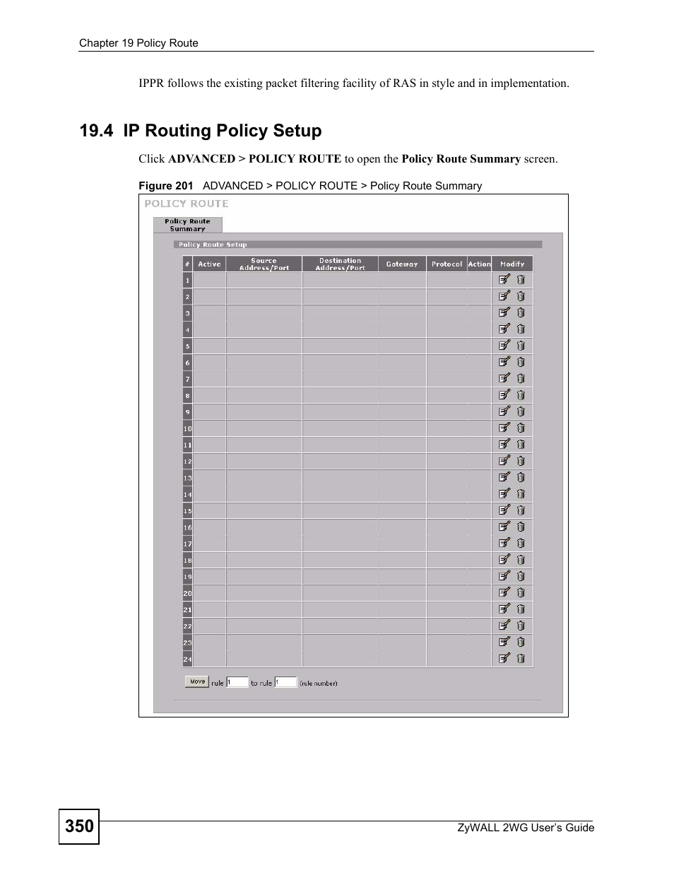 4 ip routing policy setup | ZyXEL Communications ZyXEL ZyWALL 2WG User Manual | Page 350 / 730