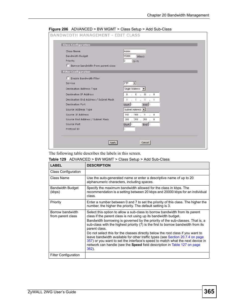 ZyXEL Communications ZyXEL ZyWALL 2WG User Manual | Page 365 / 730