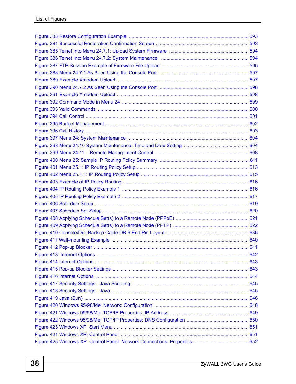 ZyXEL Communications ZyXEL ZyWALL 2WG User Manual | Page 38 / 730