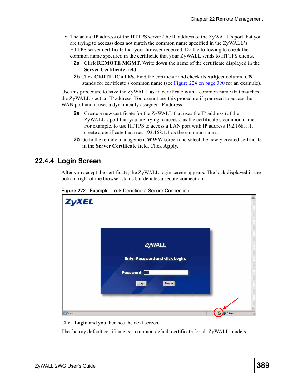 4 login screen | ZyXEL Communications ZyXEL ZyWALL 2WG User Manual | Page 389 / 730