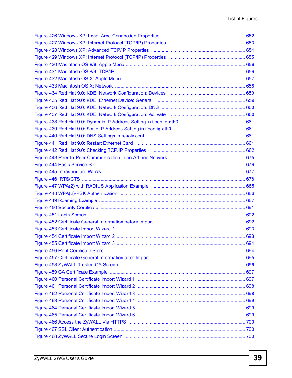 ZyXEL Communications ZyXEL ZyWALL 2WG User Manual | Page 39 / 730