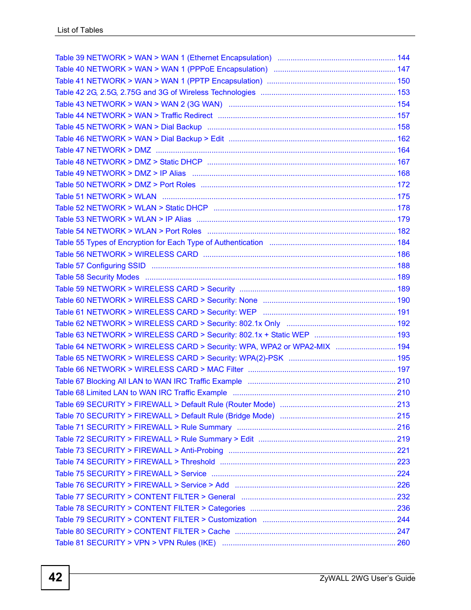 ZyXEL Communications ZyXEL ZyWALL 2WG User Manual | Page 42 / 730