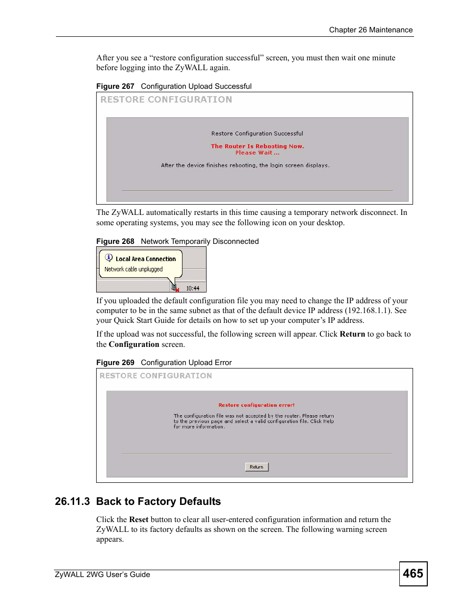 3 back to factory defaults | ZyXEL Communications ZyXEL ZyWALL 2WG User Manual | Page 465 / 730