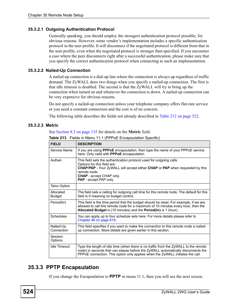 3 pptp encapsulation | ZyXEL Communications ZyXEL ZyWALL 2WG User Manual | Page 524 / 730