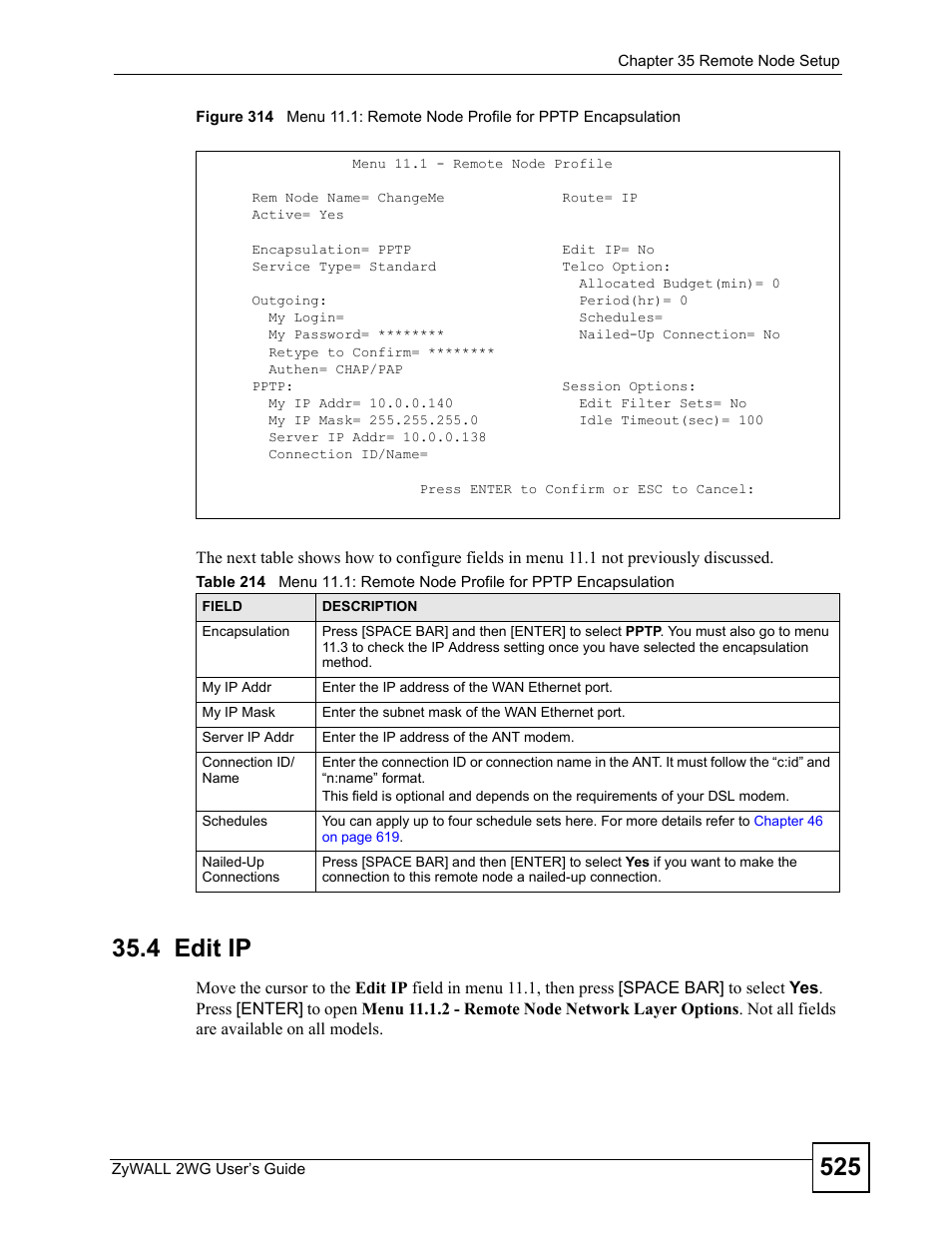 4 edit ip | ZyXEL Communications ZyXEL ZyWALL 2WG User Manual | Page 525 / 730