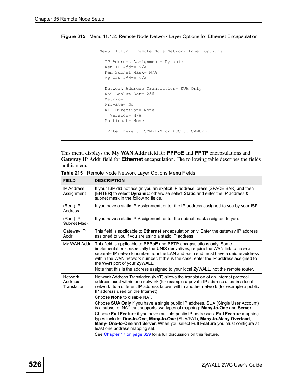 ZyXEL Communications ZyXEL ZyWALL 2WG User Manual | Page 526 / 730