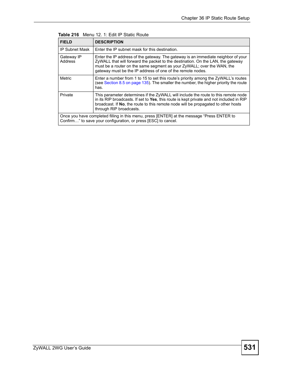 ZyXEL Communications ZyXEL ZyWALL 2WG User Manual | Page 531 / 730