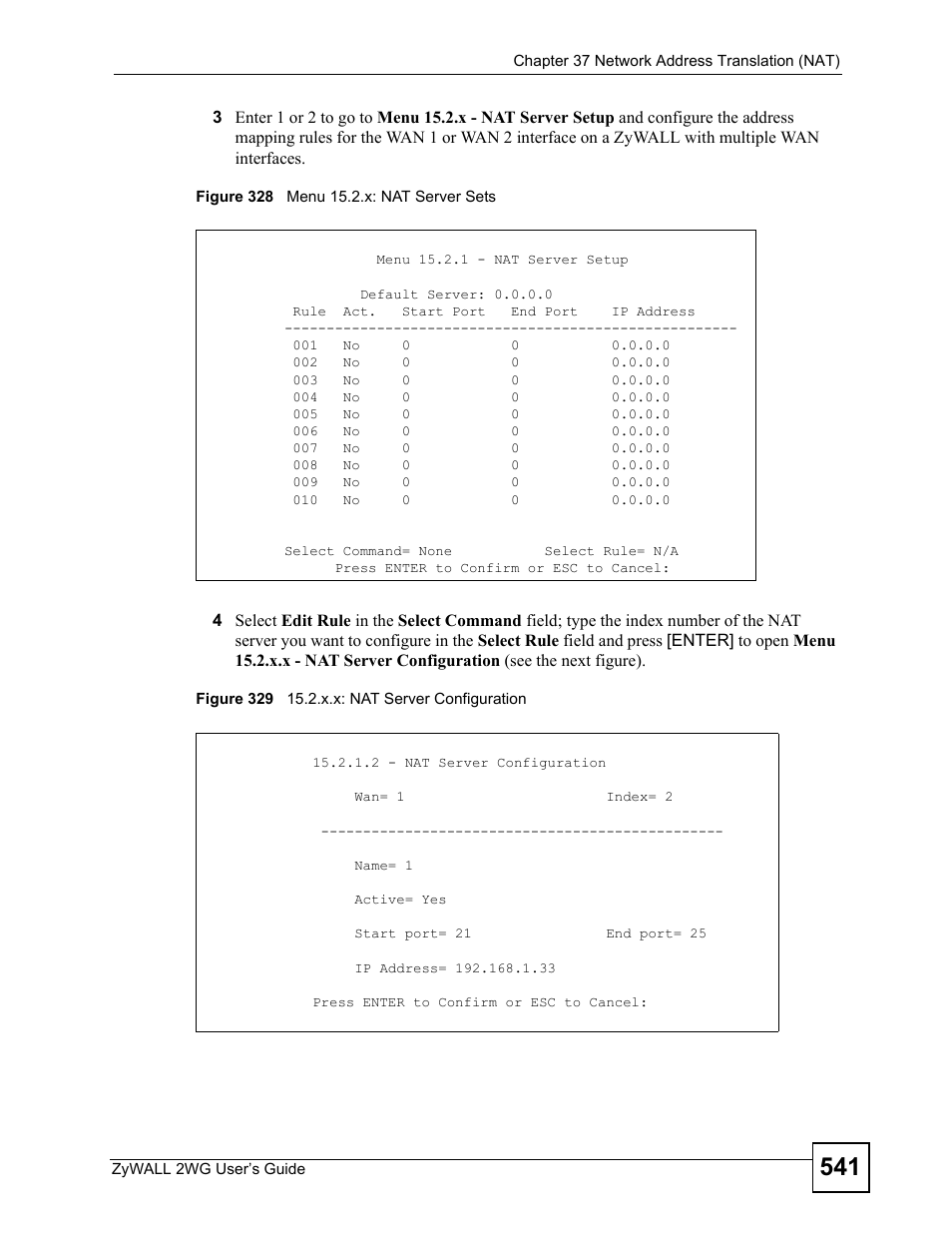 ZyXEL Communications ZyXEL ZyWALL 2WG User Manual | Page 541 / 730