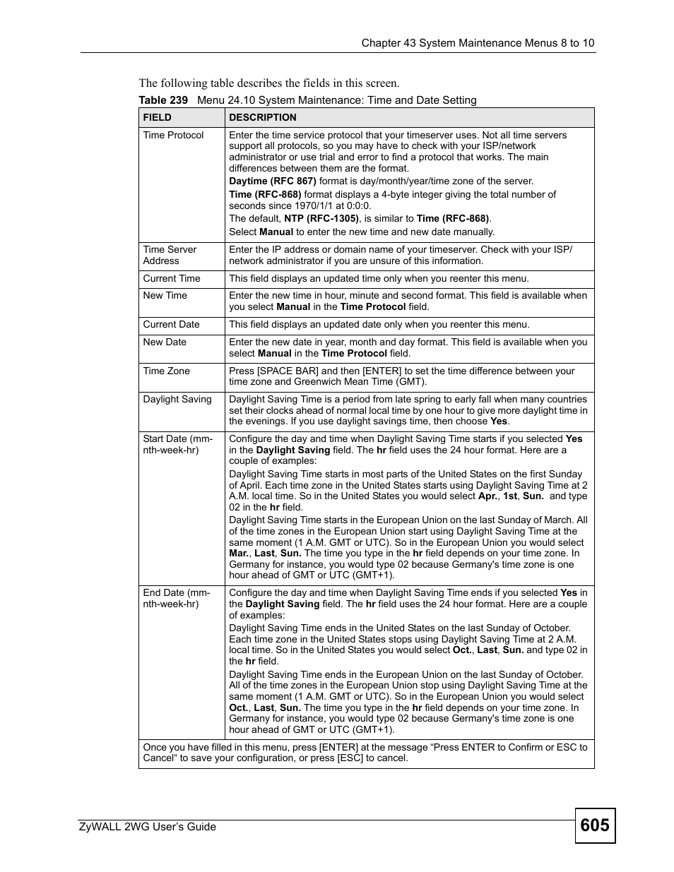 ZyXEL Communications ZyXEL ZyWALL 2WG User Manual | Page 605 / 730