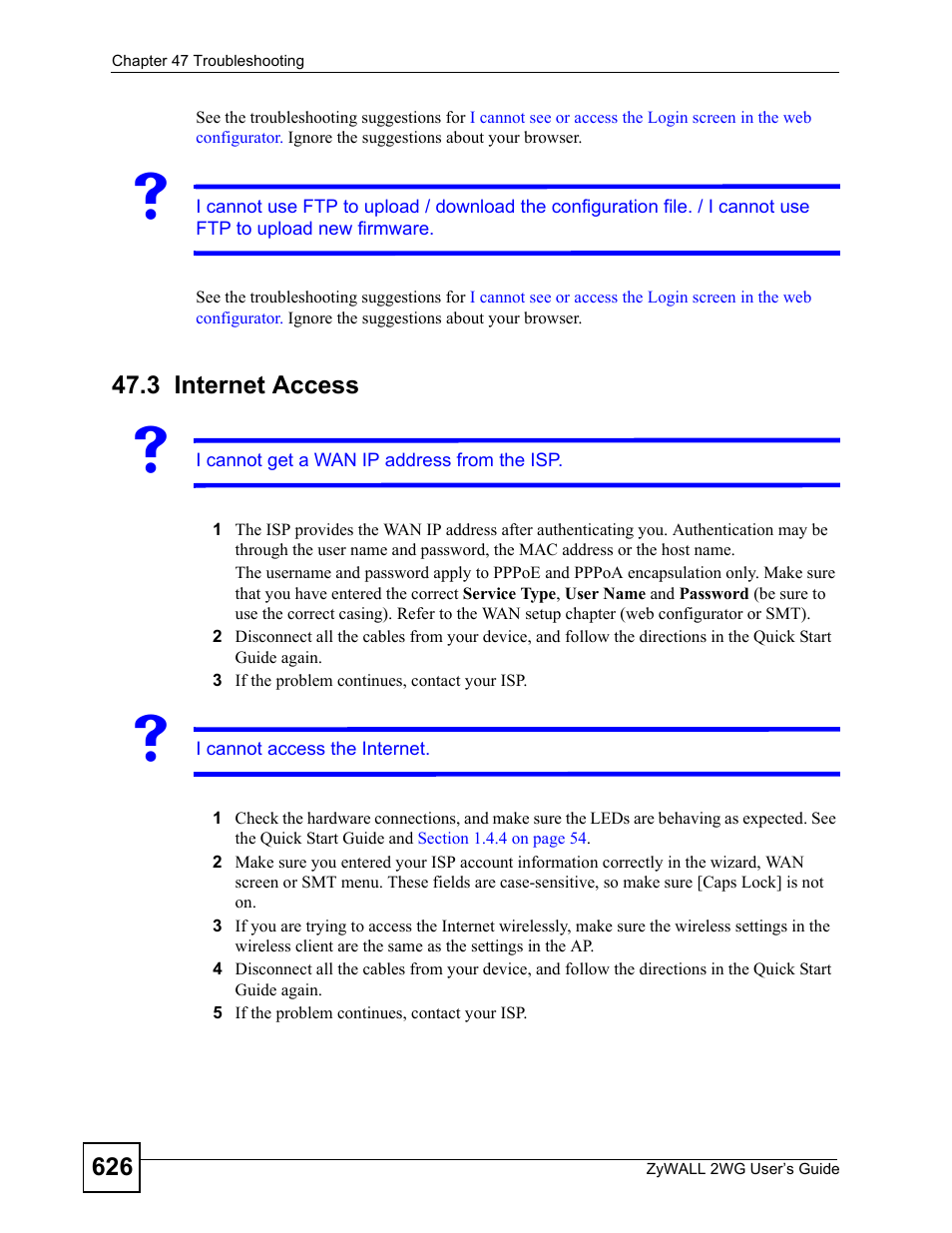 3 internet access, Internet access | ZyXEL Communications ZyXEL ZyWALL 2WG User Manual | Page 626 / 730