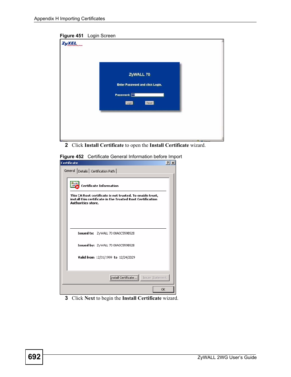 ZyXEL Communications ZyXEL ZyWALL 2WG User Manual | Page 692 / 730