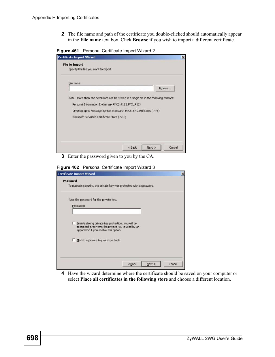 ZyXEL Communications ZyXEL ZyWALL 2WG User Manual | Page 698 / 730