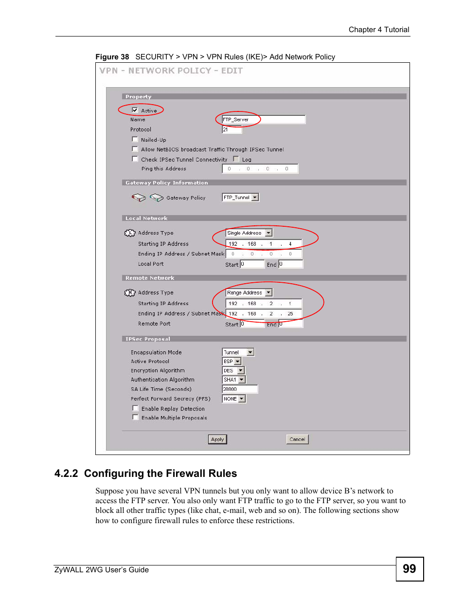 2 configuring the firewall rules | ZyXEL Communications ZyXEL ZyWALL 2WG User Manual | Page 99 / 730