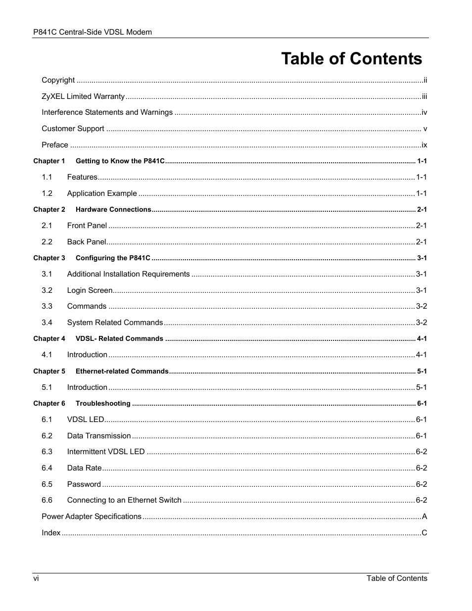 ZyXEL Communications P841C User Manual | Page 6 / 41