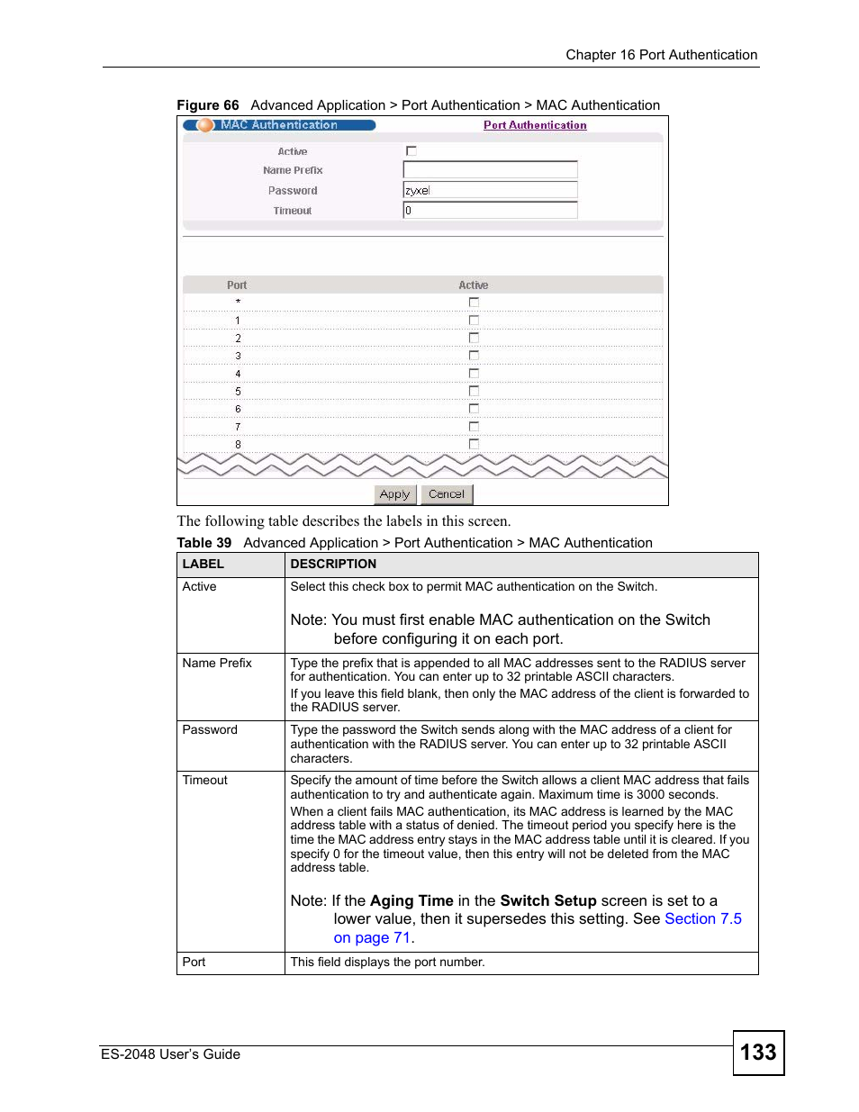 ZyXEL Communications ZyXEL Dimension ES-2048 User Manual | Page 133 / 306