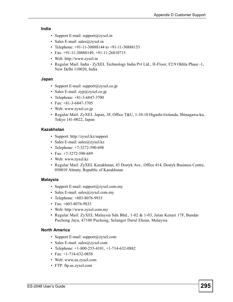 ZyXEL Communications ZyXEL Dimension ES-2048 User Manual | Page 295 / 306