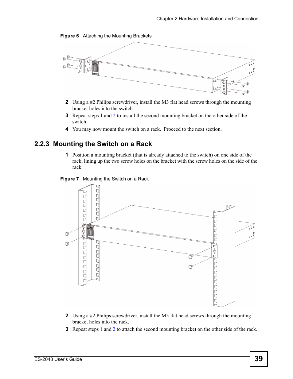 3 mounting the switch on a rack | ZyXEL Communications ZyXEL Dimension ES-2048 User Manual | Page 39 / 306