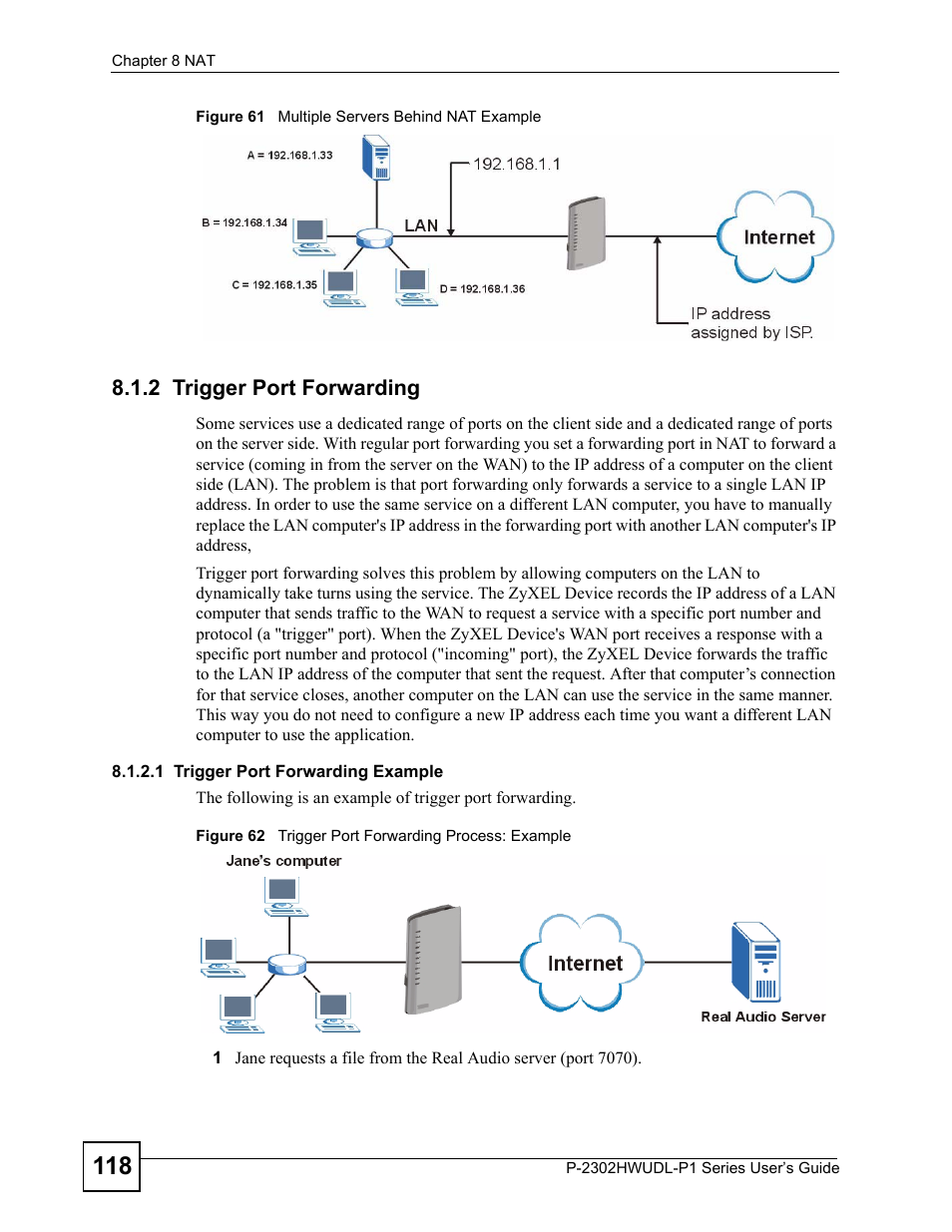 2 trigger port forwarding | ZyXEL Communications Network Device P-2302 User Manual | Page 118 / 359