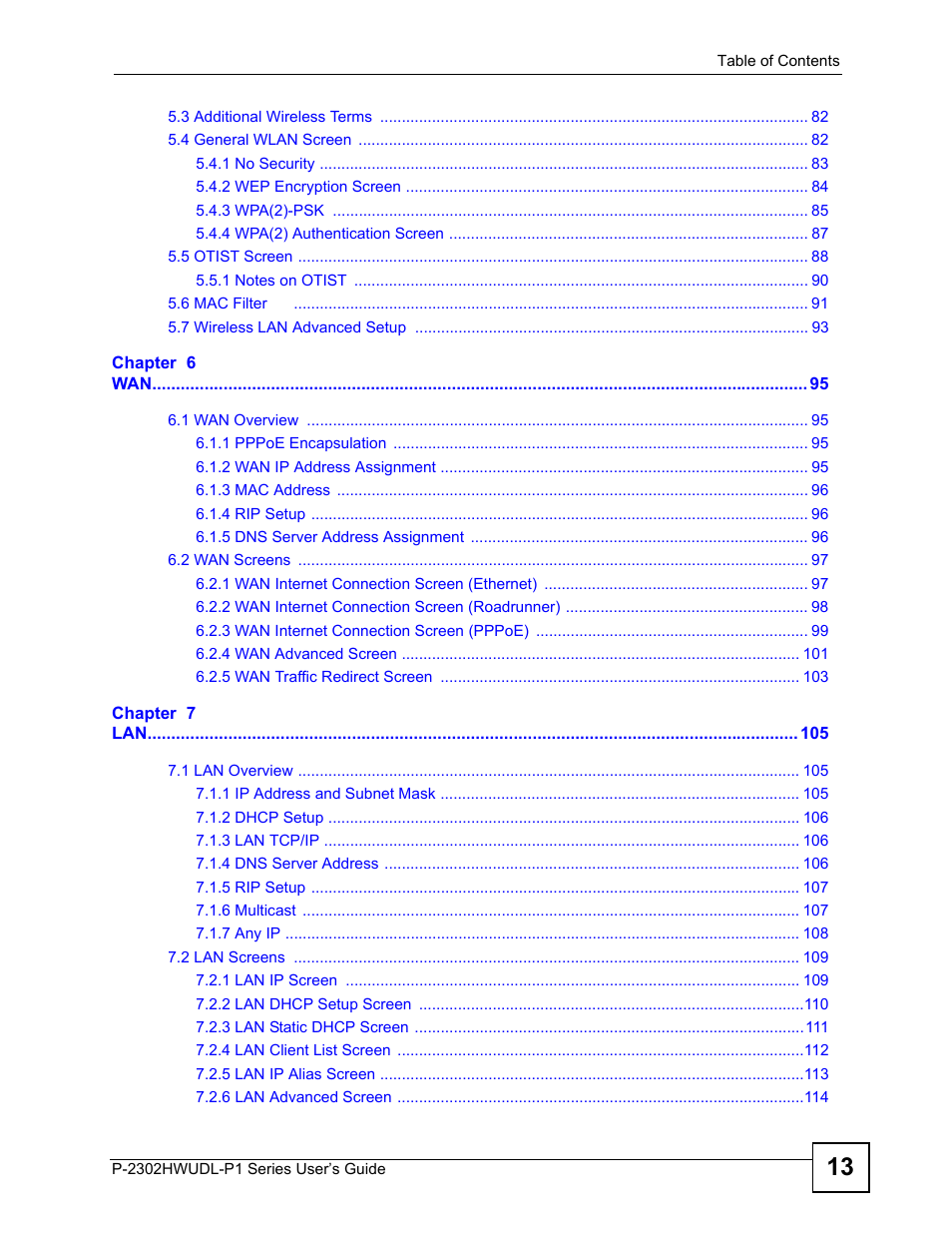ZyXEL Communications Network Device P-2302 User Manual | Page 13 / 359