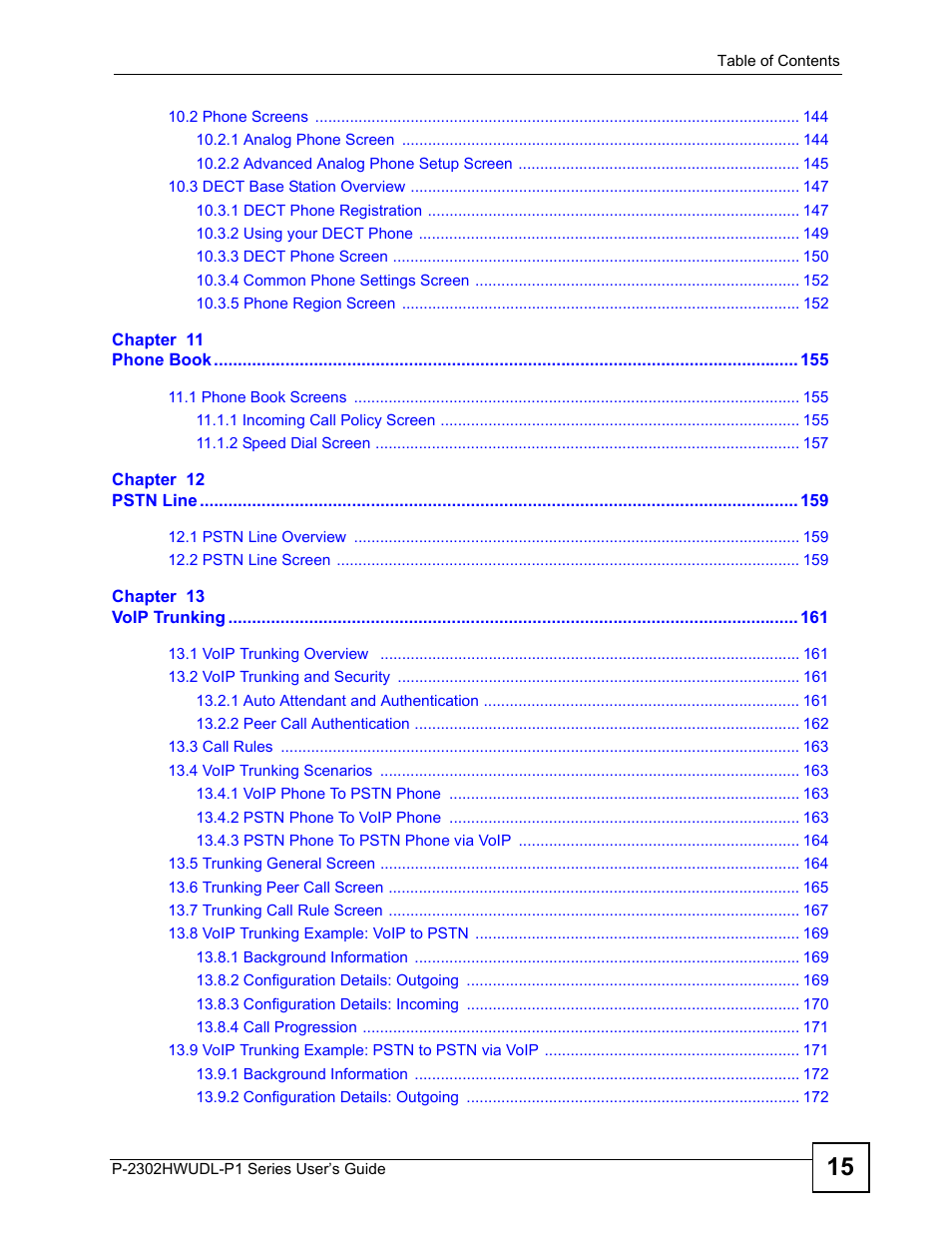 ZyXEL Communications Network Device P-2302 User Manual | Page 15 / 359