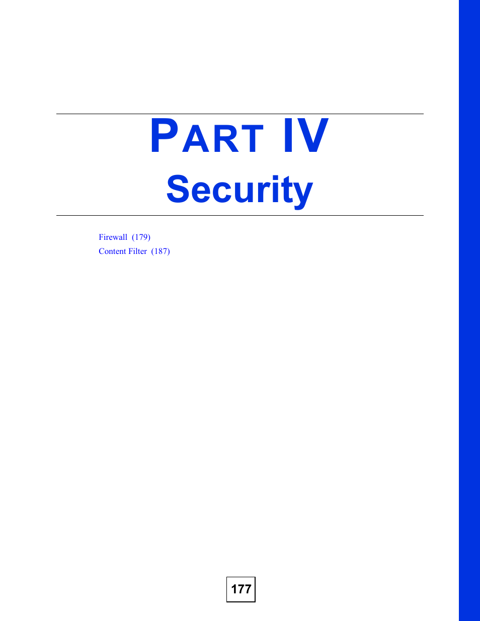 Security, Part iv: security | ZyXEL Communications Network Device P-2302 User Manual | Page 177 / 359