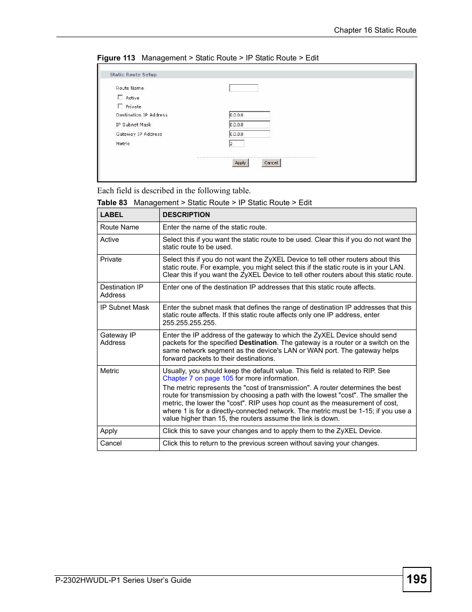 ZyXEL Communications Network Device P-2302 User Manual | Page 195 / 359