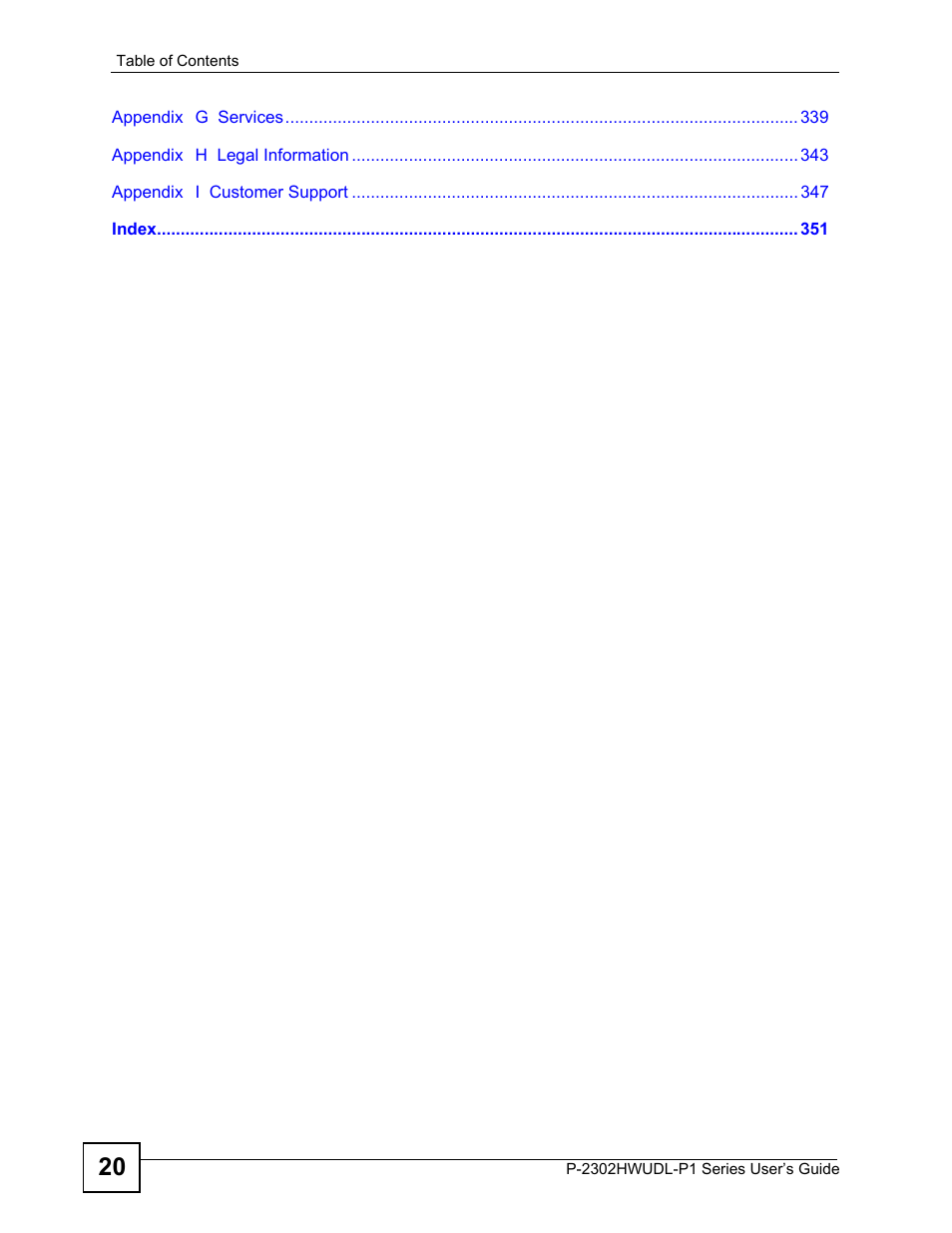 ZyXEL Communications Network Device P-2302 User Manual | Page 20 / 359