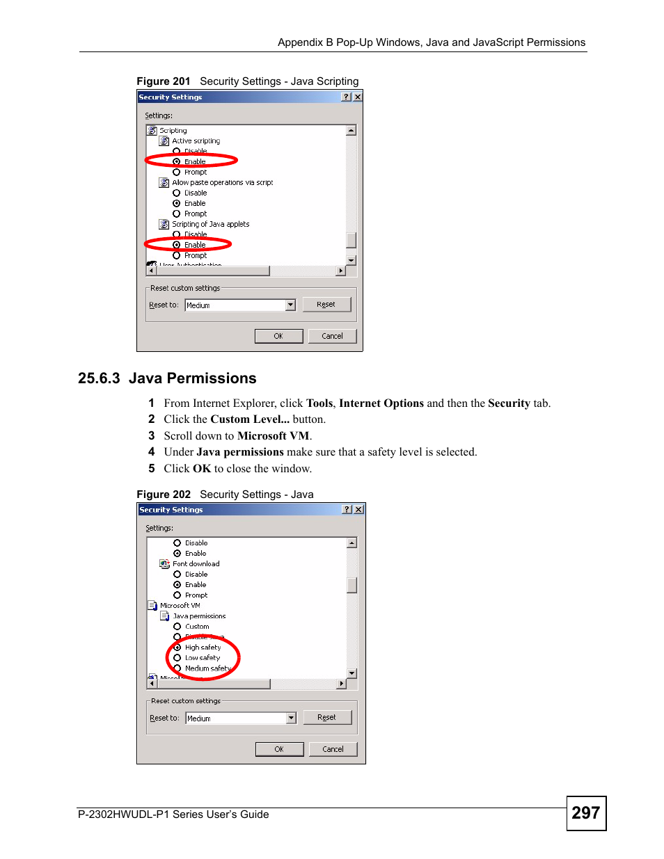 3 java permissions | ZyXEL Communications Network Device P-2302 User Manual | Page 297 / 359