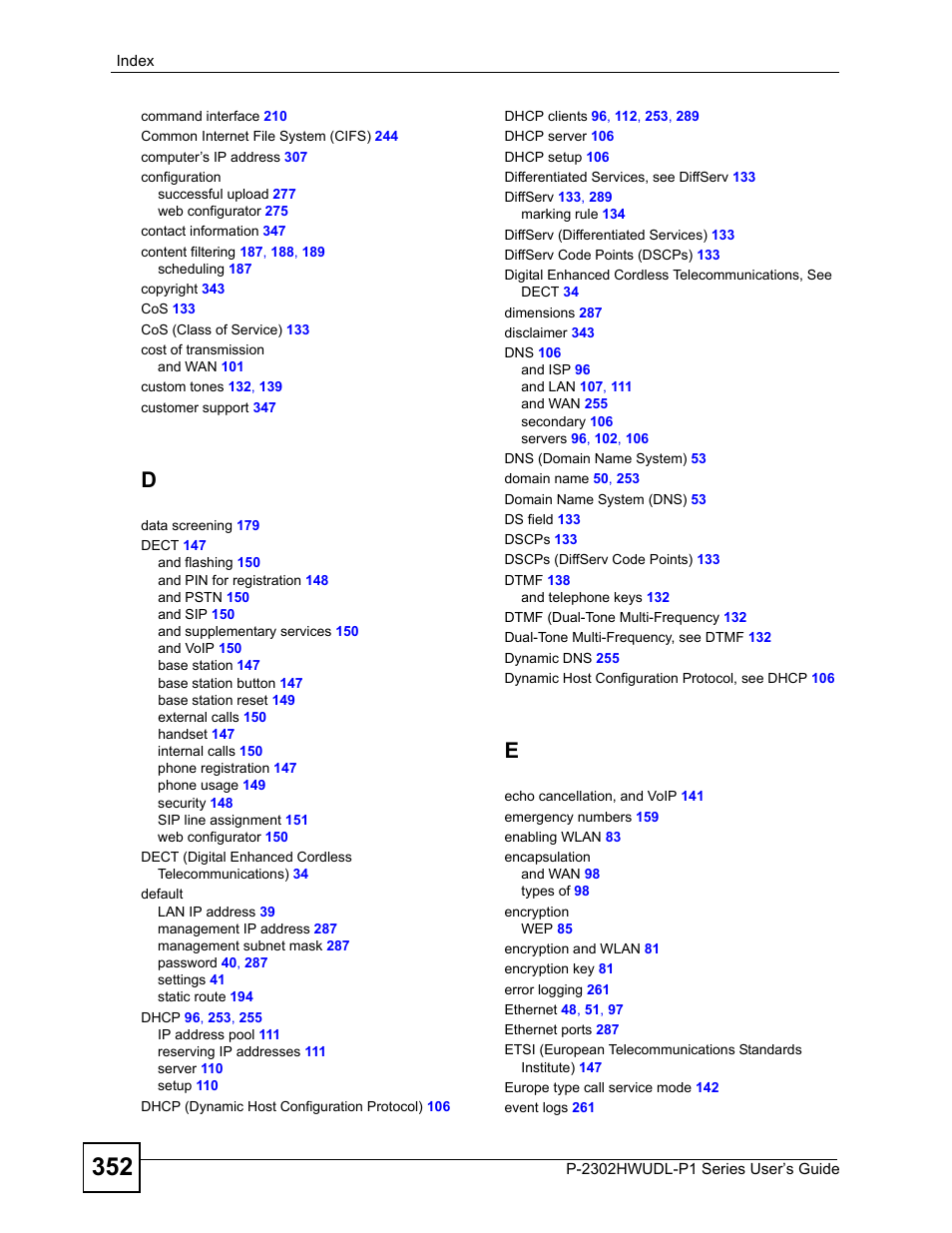 ZyXEL Communications Network Device P-2302 User Manual | Page 352 / 359