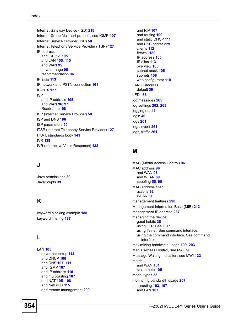 ZyXEL Communications Network Device P-2302 User Manual | Page 354 / 359