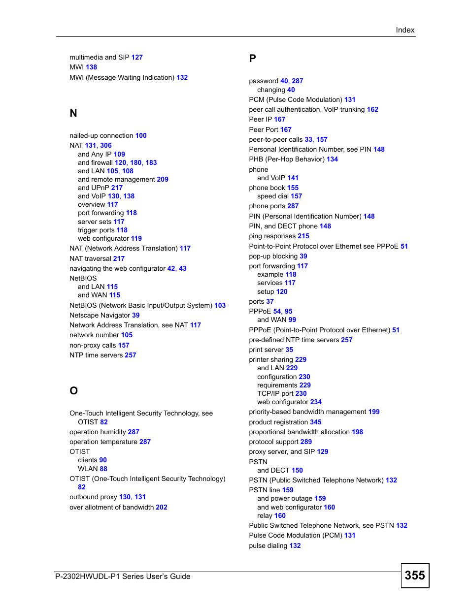 ZyXEL Communications Network Device P-2302 User Manual | Page 355 / 359