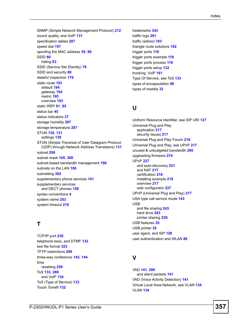 ZyXEL Communications Network Device P-2302 User Manual | Page 357 / 359