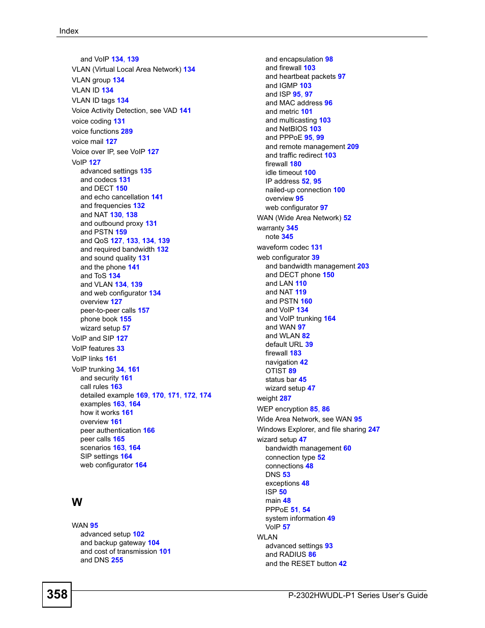 ZyXEL Communications Network Device P-2302 User Manual | Page 358 / 359