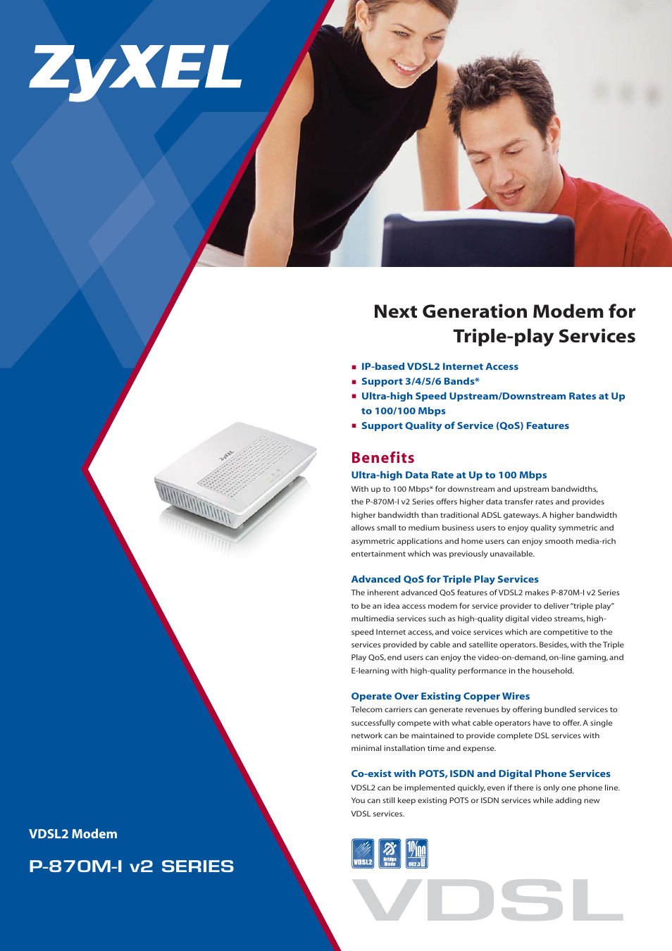 ZyXEL Communications P-870M-I User Manual | 2 pages