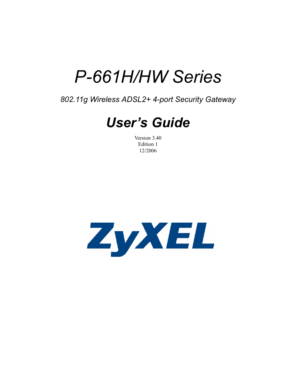 ZyXEL Communications P-661H Series User Manual | 383 pages