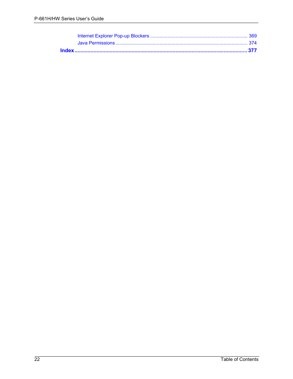ZyXEL Communications P-661H Series User Manual | Page 22 / 383
