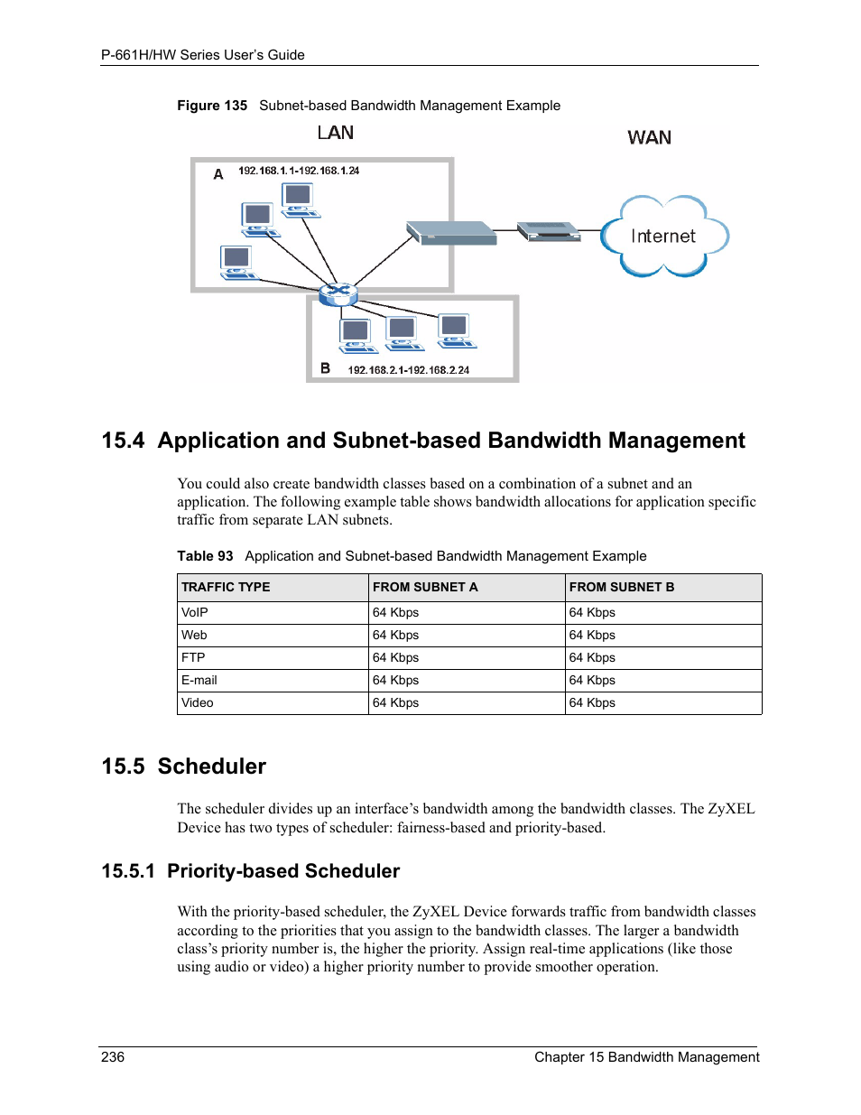 5 scheduler, 1 priority-based scheduler | ZyXEL Communications P-661H Series User Manual | Page 236 / 383