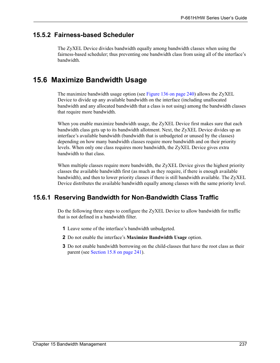 2 fairness-based scheduler, 6 maximize bandwidth usage | ZyXEL Communications P-661H Series User Manual | Page 237 / 383