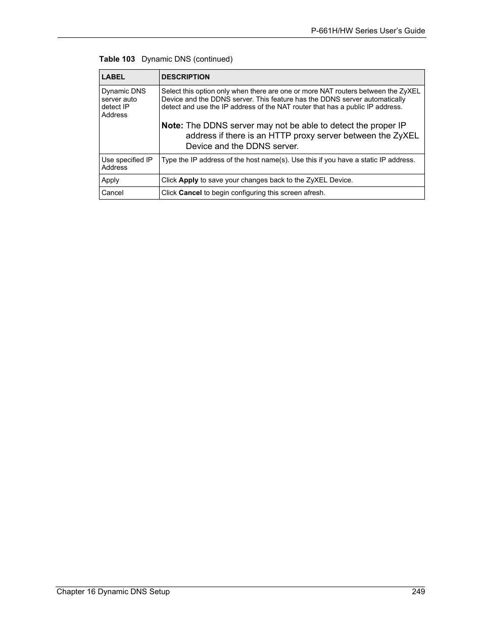 ZyXEL Communications P-661H Series User Manual | Page 249 / 383