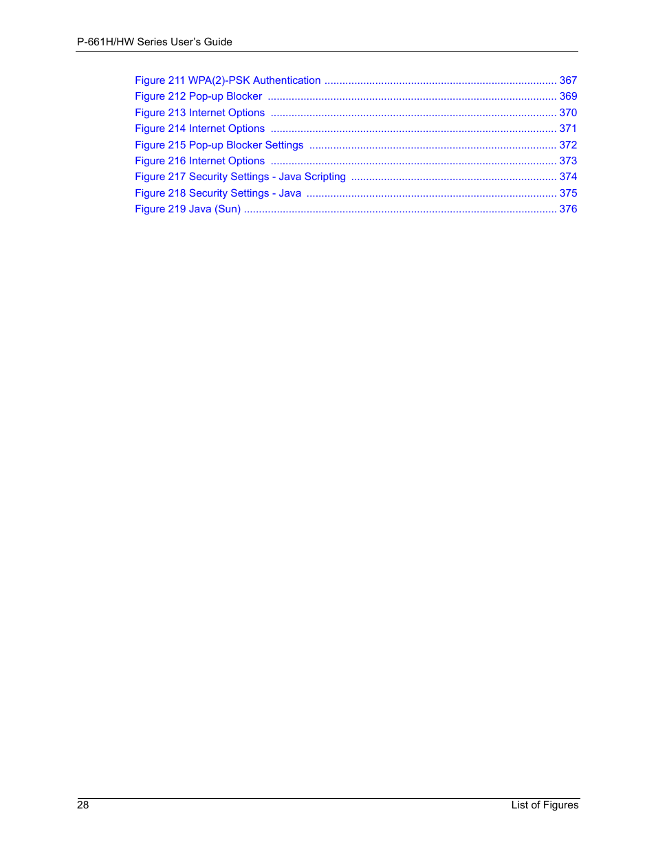 ZyXEL Communications P-661H Series User Manual | Page 28 / 383