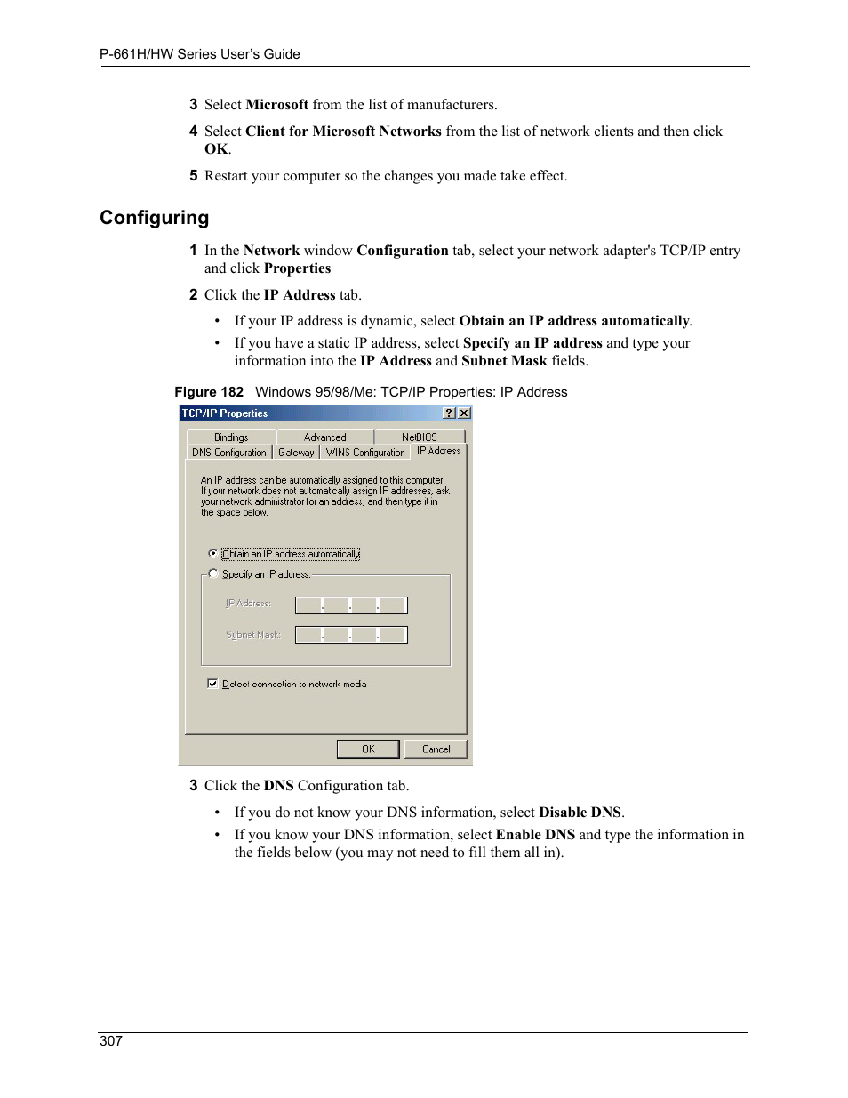 Configuring | ZyXEL Communications P-661H Series User Manual | Page 307 / 383